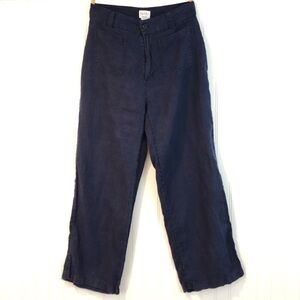 Nicole Miller Dark Navy Linen Pants